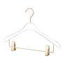 10mm thickness Round Top Clear Acrylic Skirt Pant Hangers with bar and Clips for women, Stylish Clothes Hanger with Gold Hooks - Coat Hanger for Dress, Suit - Closet Organizer Adult Hangers - Cloth Hangers