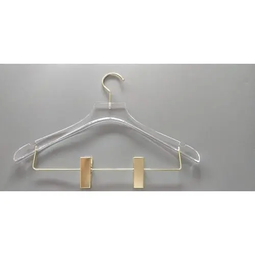 Flat Top Clear Acrylic Skirt Pant Hangers with bar and Clips for women, Stylish Clothes Hanger with Gold Hooks - Coat Hanger for Dress, Suit - Closet Organizer Adult Hangers - Cloth Hangers Flat Top Clear Acrylic Skirt Pant Hangers with bar and Clips for women, Stylish Clothes Hanger with Gold Hooks - Coat Hanger for Dress, Suit - Closet Organizer Adult Hangers - Cloth Hangers