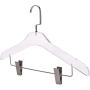 5pcs Round Top Clear Acrylic Skirt Pant Hangers with bar and Clips for women, Stylish Clothes Hanger with Silver Hooks - Coat Hanger for Dress, Suit - Closet Organizer Adult Hangers - Cloth Hangers