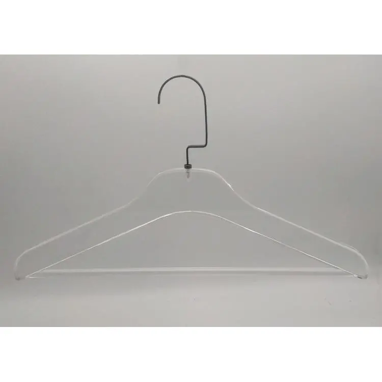 Designstyles Clear Acrylic Clothes Hangers, Heavy-Duty Closet Organizers  with Matte Black Steel Hooks, Perfect for Suits and Sweaters - 10 Pack