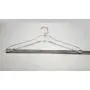 Designstyles 43cm length Clear Acrylic Clothes Hangers with Acrylic Bar- 1 Pk Stylish and Heavy Duty 14mm Thick Premium Quality Closet Clothing Organizer with Gold Chrome Plated Steel Hooks 