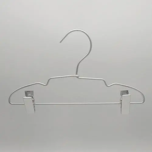 12inch Silver Aluminum Laundry Wire Clothes Shirt Coat Suit Hangers with Notches and Removable Clips 12inch Silver Aluminum Laundry Wire Clothes Shirt Coat Suit Hangers with Notches and Removable Clips