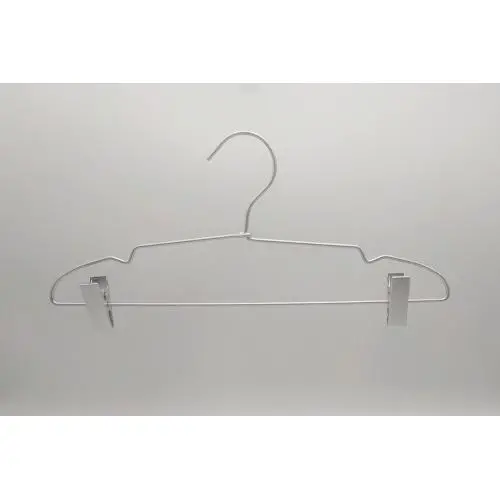 15inch Silver Aluminum Laundry Wire Clothes Shirt Coat Suit Hangers with Notches and Removable Clips 15inch Silver Aluminum Laundry Wire Clothes Shirt Coat Suit Hangers with Notches and Removable Clips