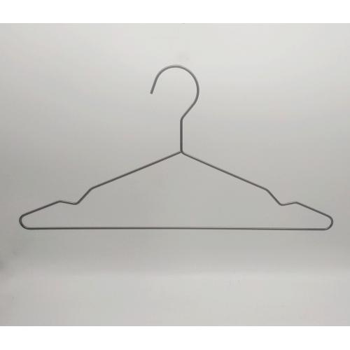 titanium color Metal Hangers Strong Wire Stainless Steel Hangers with Clothes Pins, Magic Hanger, Save Space for Wardrobe - 3mm Diameter 17.7 Inch