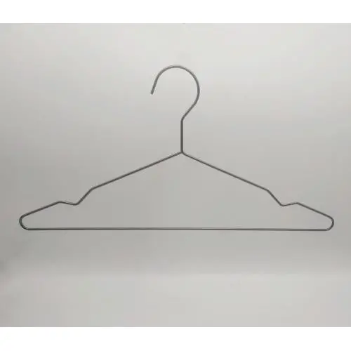titanium color Metal Hangers Strong Wire Stainless Steel Hangers with Clothes Pins, Magic Hanger, Save Space for Wardrobe - 3mm Diameter 17.7 Inch