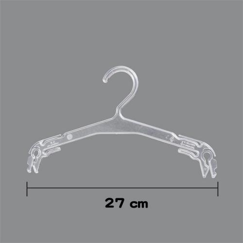 Clear Junior Top, Small 11 inch Space Saving Teen Notches Hook (Set of 100) Plastic Kids Hanger