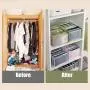 Wardrobe Clothes Organizer, TIGARI Clothes Drawer Organizer, Clothing Organizer, Drawer Dividers for Clothes, Mesh Separation Box for Thin Jeans, Trousers, T-shirts, Skirts (Gray)