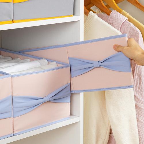 1 Pcs Wardrobe Clothes Organizer with Support Board- Foldable Mesh Closet Storage Large 12 Grids Divider Drawer Organizers Washable Compartment Box for Jeans T-shirt Pants Legging, Grey