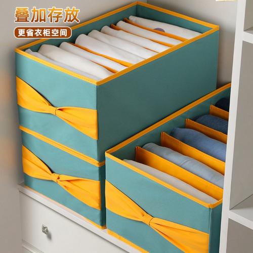 1 Pcs Wardrobe Clothes Organizer with Support Board- Foldable Mesh Closet Storage Large 12 Grids Divider Drawer Organizers Washable Compartment Box for Jeans T-shirt Pants Legging, Grey