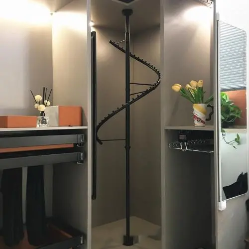 Wardrobe Rack, Shape S, 360 Degree Rotation, Adjustable Height, Large Size and Small Size, Champagne and Black Color Wardrobe Rack, Shape S, 360 Degree Rotation, Adjustable Height, Large Size and Small Size, Champagne and Black Color
