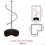 Wardrobe Rack with cane basket, Shape S, 360 Degree Rotation, Adjustable Height, Large Size and Small Size, Champagne and Black Color