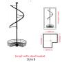 Wardrobe Rack with steel basket, Shape S, 360 Degree Rotation, Adjustable Height, Large Size and Small Size, Champagne and Black Color