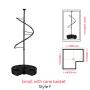 Wardrobe Rack with cane basket, Shape S, 360 Degree Rotation, Adjustable Height, Large Size and Small Size, Champagne and Black Color