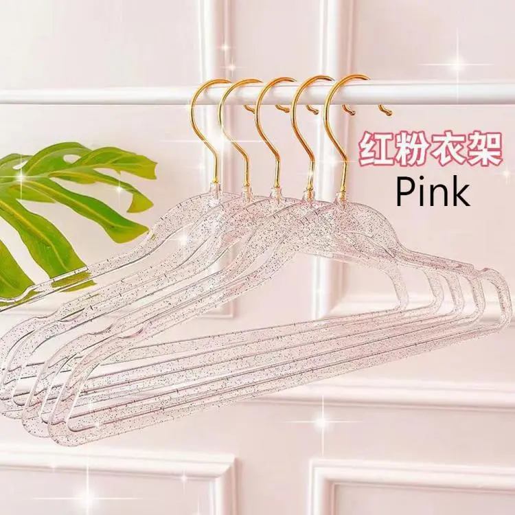 5pcs Plastic Heavy Duty Clothes Hangers With Non-slip Design And