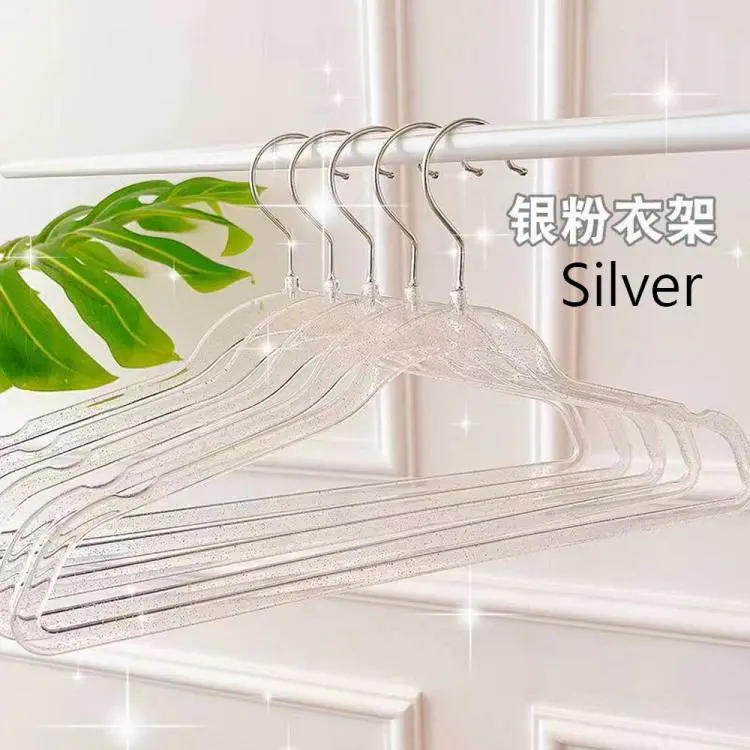 20 Pcs Clear Acrylic Hangers Plastic Glitter Coat Hanger Non Slip