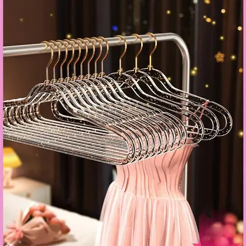 20 Pcs Clear Acrylic Hangers Plastic Glitter Coat Hanger Non Slip Space Saving Suit Hangers Heavy Duty Clothes Hanger with Non Slip Notches