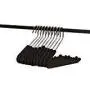 HANGEASE HANGERS - Richard Chrome Black Friction Slacks Hangers - Three Pack Slack Pant Trousers Jean Hangers - Pant Hangers - Open Ended Pants Easy Slide Organizers - Cedar Blocks for Clothes Storage