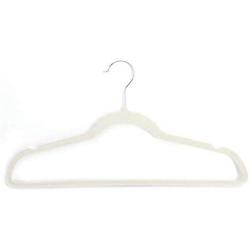 Yuucin 10pcs 450.524.5 Plastic Flocking Clothes Hangers INon Slip & Space-Saving vory White