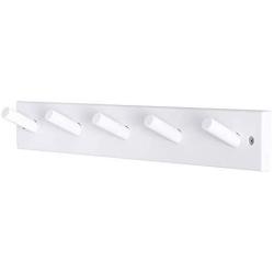 Dseap Wall Mounted Coat Rack: 16-Inches Hole to Hole, 5 Pegs Coat Hanger Hooks for Hanging Coats Towels Hats Clothes, White