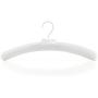 HANGERWORLD 3 White 15.7inch Cotton Padded Cushioned Top Garment Coat Hangers with Embroidered Floral Detail