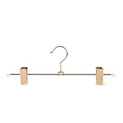 Amber Home Real Rose Gold Metal Slacks Pants and Skirt Hanger with Adjustable Clips Hang Rack with Swivel Hook (Rose Gold, 5 Pack)