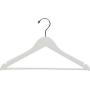 The Great American Hanger Company White Wood Suit Hanger w/Solid Wood Bar, Boxes of 100 Space Saving 17 Inch Flat Wooden Hangers w/Chrome Swivel Hook & Notches for Shirt Dress or Pants