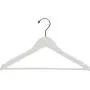 The Great American Hanger Company White Wood Suit Hanger w/Solid Wood Bar, Boxes of 100 Space Saving 17 Inch Flat Wooden Hangers w/Chrome Swivel Hook & Notches for Shirt Dress or Pants