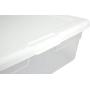 STERILITE 28 Quart Clear Bin Storage Boxes Tote Container w/White Lid (100 Pack)