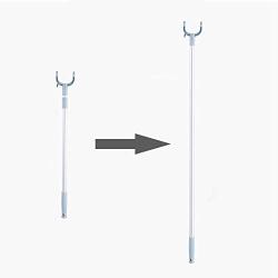 Closet Stick Pole,Closet Hook,Fashion Aluminum Alloy Telescopic Extending Reach Stick Clothes Poles/Rod/Hanger/Fork/Rail/Hooker/Stick for Clothes Rack/Closet/Ceiling/Shelf (Cerulean)