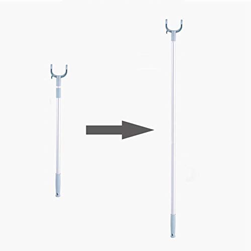 Closet Stick Pole,Closet Hook,Fashion Aluminum Alloy Telescopic Extending Reach Stick Clothes Poles/Rod/Hanger/Fork/Rail/Hooker/Stick for Clothes Rack/Closet/Ceiling/Shelf (Cerulean)