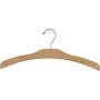 The Great American Hanger Company Arched Wooden Top Natural Finish, Low Profile 17 Inch Flat Chrome Swivel Hook & Notches for Hanging Straps (Set of 25) Clothes Hanger, Hardware