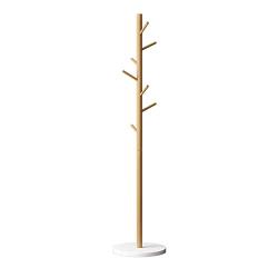 Cxjff Floor Standing Coat Rack Hanger Clothes 7 Hooks Stable Simple Easy Install Bamboo, 4 Colors, 37x37x170cm (Color : White)