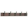 AmazonBasics Wall Mounted Coat Rack, 5 Modern Hooks, Set of 2, Walnut