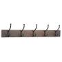 AmazonBasics Wall Mounted Coat Rack, 5 Standard Hooks, Set of 2, Walnut