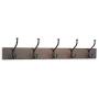 AmazonBasics Wall Mounted Coat Rack, 5 Standard Hooks, Set of 2, Walnut