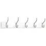 AmazonBasics Wall Mounted Standard Coat Rack, 5 Hooks, Set of 2, White