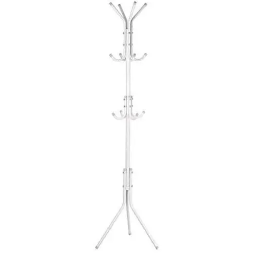 YXZQ Shelf, Coat Rack,12 Hooks Metal Coat Rack Hat Tree Stand Clothes Bag Hanger Drying Rack Clothes Rack Organizer for Home Bedroom,68.50inch Height(White)