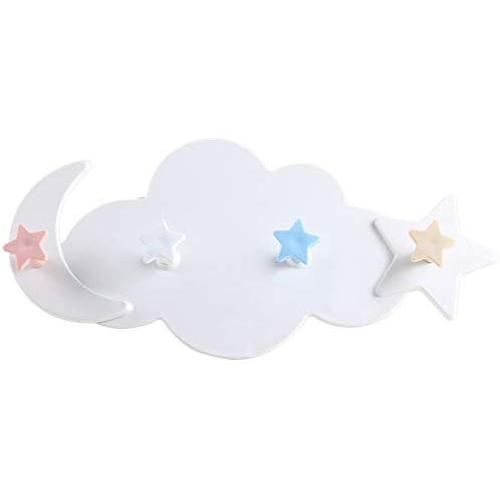 Aland Cloud Moon Star Wall Mount Hook Clothes Brush Storage Hanger Door Back Holder