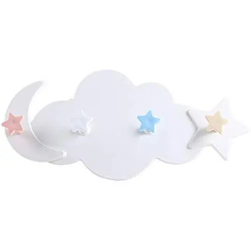 Colorido Creative Cloud Moon Star Shape Wall Mount Hook Space Saving Clothes Hanger Door Back Holder Rack Hanger