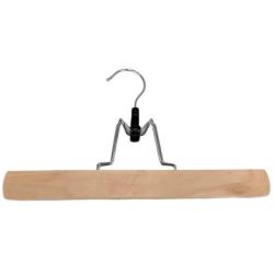 Pillowtex Adjustable Wooden Pants Clothes Hangers - Set of 50 Natural Finish Hangers