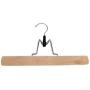 Pillowtex Adjustable Wooden Pants Clothes Hangers - Set of 50 Natural Finish Hangers