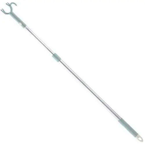 Great Top Retractable Reach Pole Telescoping Long Reach Closet Pole Adjustable Clothesline Pole with Utility Hook