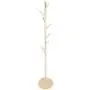 Jeffergrill Assembled Wooden Coat Hat Stand Tree Jacket Cloth Vertical Hanger Rack 8 Hooks(Brown)
