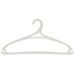 SAASNY Plastic Hangers,24 White 41.5cm Plastic All Purpose Clothes Garment Coat Hangers Space Saving with Non-Slip Trouser Bar,Ideal for Home and Shops - Space Saving Solution