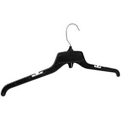 Hangon Recycled Plastic with Notches Shirt Hangers, 19 Inch, Black, 10 Pack