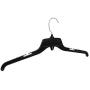 Hangon Recycled Plastic with Notches Shirt Hangers, 19 Inch, Black, 10 Pack