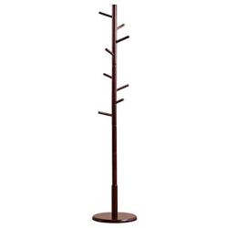 TLTLYMJ Coat Rack, Solid Wood Bedroom Hangers, Home Floor, Simple Office Clothes Rack (Color : Dark Brown)