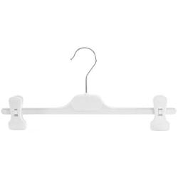 HANGERWORLD 30 Black 13.7inch Plastic Coat Clothes Garment Pants Skirt Hangers Adjustable Clips