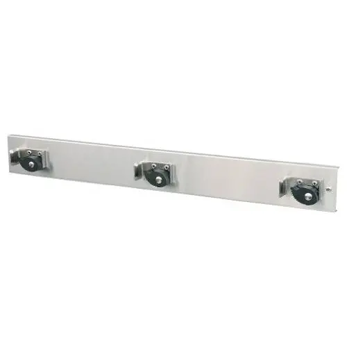 Moen 8198 Commercial M-Dura Three Station Mop and Broom Hanger, Chrome Moen 8198 Commercial M-Dura Three Station Mop and Broom Hanger, Chrome