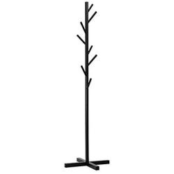 GWFVA Coat Stand Floor Standing Hat and Coat Coat Rack Clothes Hat Tree Stand Hanger Solid Wood Bedroom Creative Home Single Pole (Color : Black)